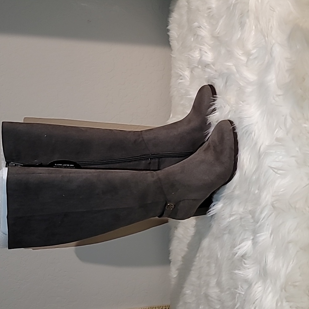 308) Adonnys Womens Memory Foam Block Heel Knee-High Boots